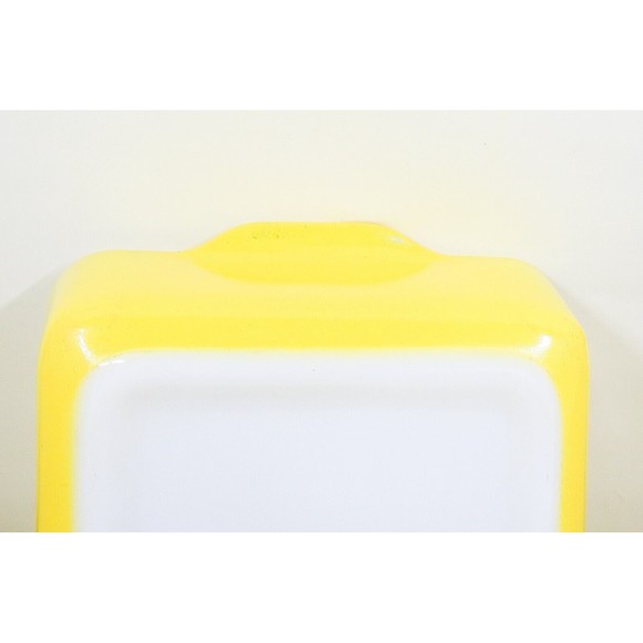 Pyrex Primary Yellow 503-B Refrigerator Dish 503-C Clear Ribbed Lid Handles - Picture 10 of 16